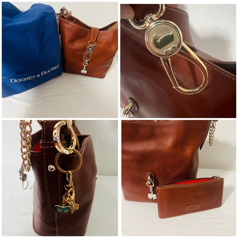Dooney & Bourke Florentine Logo Lock Shoulder Bag - Chestnut Matching Zip Wallet